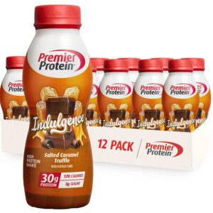 Premier Protein Indulgence Protein Shake, 30g Protein, 3g Sugar, Salted Caramel Truffle, 11.5 fl oz, Pack of 12