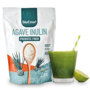 BLUEGREEN Organics | Inulin Powder | Gut microbiome | Agave | Fiber Powder | Prebiotics | Vegan | Keto | Kosher | Fiber Supplement | Net Wt 77 Lb BLUEGREEN Organics | Inulin Powder | Gut microbiome | Agave | Fiber Powder | Prebiotics | Vegan | Keto | Kosher | Fiber Supplement | Net Wt 77 Lb
