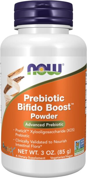 NOW Foods Supplements, Prebiotic Bifido Boost with PreticX™ Xylooligosaccharide (XOS) Prebiotic, Powder, 3-Ounce NOW Foods Supplements, Prebiotic Bifido Boost with PreticX™ Xylooligosaccharide (XOS) Prebiotic, Powder, 3-Ounce