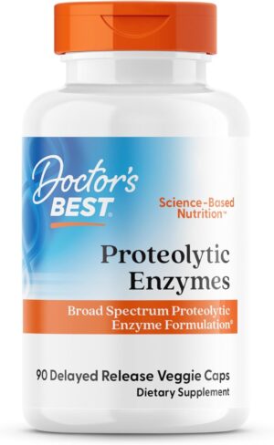 Doctors Best Proteolytic Enzymes, Broad Spectrum Proteolytic Enzyme Formulation, Non-GMO, Vegetarian 90 Delayed Release Veggie Caps Doctors Best Proteolytic Enzymes, Broad Spectrum Proteolytic Enzyme Formulation, Non-GMO, Vegetarian 90 Delayed Release Veggie Caps