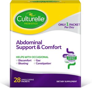 Culturelle Abdominal Support & Comfort, Daily Proactive Approach to Promote Gut Health*, Helps with Occasional Abdominal Issues, Bloating, and Gas – 28 Count(Pack of 1) Culturelle Abdominal Support & Comfort, Daily Proactive Approach to Promote Gut Health*, Helps with Occasional Abdominal Issues, Bloating, and Gas – 28 Count(Pack of 1)