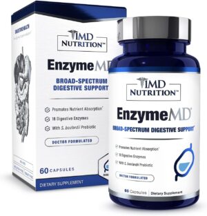 1MD Nutrition EnzymeMD – Digestive Enzymes Supplement – Doctor Formulated | 18 Plant-Based Enzymes – Gas & Bloating Support | 60 Capsules 1MD Nutrition EnzymeMD – Digestive Enzymes Supplement – Doctor Formulated | 18 Plant-Based Enzymes – Gas & Bloating Support | 60 Capsules