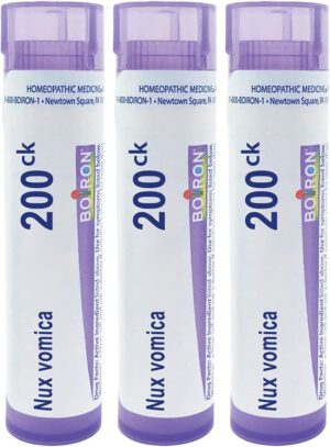 Boiron Nux Vomica 200ck Homeopathic Medicine for Heartburn or Drowsiness – Pack of 3 (240 Pellets) Boiron Nux Vomica 200ck Homeopathic Medicine for Heartburn or Drowsiness – Pack of 3 (240 Pellets)