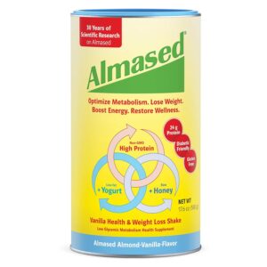 Almased Vanilla Meal Replacement Shake – Low-Glycemic High Plant Base Protein Powder- Nutritional Weight Health Support Supplement – Vanilla Flavor – 17.6 oz (1.1 Pound (1 Pack)) Almased Vanilla Meal Replacement Shake – Low-Glycemic High Plant Base Protein Powder- Nutritional Weight Health Support Supplement – Vanilla Flavor – 17.6 oz (1.1 Pound (1 Pack))