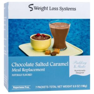 Chocolate Salted Caramel Aspartame Free Pudding/Shake Mix, Low Calorie, Low Carb, Low Fat, Kosher, Vitamin Fortified, Meal Replacement, KETO Friendly, Ideal Protein Compatible, 7/Box Chocolate Salted Caramel Aspartame Free Pudding/Shake Mix, Low Calorie, Low Carb, Low Fat, Kosher, Vitamin Fortified, Meal Replacement, KETO Friendly, Ideal Protein Compatible, 7/Box