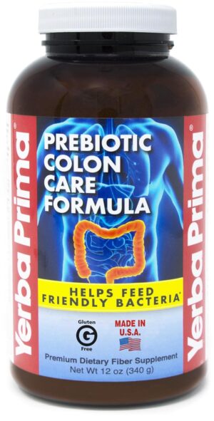 Yerba Prima Prebiotic Colon Care Formula Powder 12 oz – Natural Psyllium Fiber, FOS, Magnesium, Selenium – Non-GMO, Gluten Free, Vegan Daily Supplement for Men & Women Yerba Prima Prebiotic Colon Care Formula Powder 12 oz – Natural Psyllium Fiber, FOS, Magnesium, Selenium – Non-GMO, Gluten Free, Vegan Daily Supplement for Men & Women