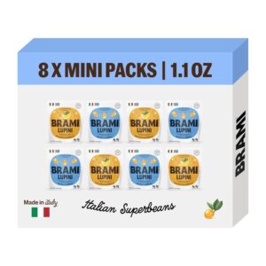 Brami Lupini Beans Snack, Variety | 7g Plant Protein, 0g Net Carbs | Vegan, Vegetarian, Keto, Plant Based, Mediterranean Diet | 1.1 Ounce (Pack of 8) Brami Lupini Beans Snack, Variety | 7g Plant Protein, 0g Net Carbs | Vegan, Vegetarian, Keto, Plant Based, Mediterranean Diet | 1.1 Ounce (Pack of 8)
