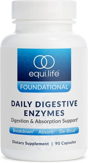 Equilife – Daily Digestive Enzyme, Gut Health Supplement, May Help Aid Bloating, Promotes Digestive Health & Gas Relief, Supports Nutrient Absorption, Formulated for Food Sensitivity (90 Servings)
