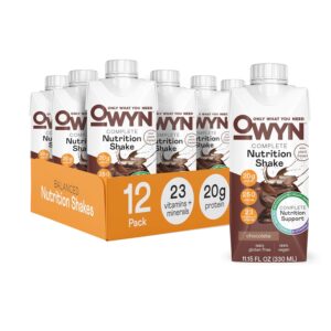 OWYN Only What You Need Vegan Complete Nutrition Protein Shake, 20g plant based protein, 23 Vitamins Minerals, Nutritional Shake, Gluten, Soy, and Tree Nut-Free (Chocolate, 12 pack) OWYN Only What You Need Vegan Complete Nutrition Protein Shake, 20g plant based protein, 23 Vitamins Minerals, Nutritional Shake, Gluten, Soy, and Tree Nut-Free (Chocolate, 12 pack)