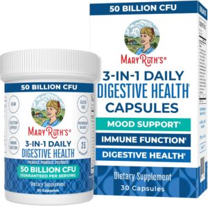 MaryRuth Organics 3 in 1 Probiotics for Digestive Health | Prebiotic & Postbiotic | Gut Health Supplement for Women & Men | Powder Probiotics for Women | Immune Support | 50 Billion CFU | 0.5 oz MaryRuth Organics 3 in 1 Probiotics for Digestive Health | Prebiotic & Postbiotic | Gut Health Supplement for Women & Men | Powder Probiotics for Women | Immune Support | 50 Billion CFU | 0.5 oz