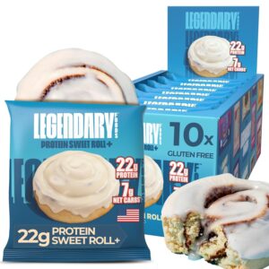 Legendary Foods 22g Protein Cinnamon Roll – Premium High Protien Bars, Low Carb Meal Replacement Snack, Low Glycemic Index, Gluten Free Snacks – Sweet Zero Sugar, Keto and Diabetic Friendly 10-Pack Legendary Foods 22g Protein Cinnamon Roll – Premium High Protien Bars, Low Carb Meal Replacement Snack, Low Glycemic Index, Gluten Free Snacks – Sweet Zero Sugar, Keto and Diabetic Friendly 10-Pack