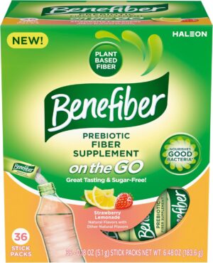 Benefiber Fiber Supplement, Strawberry Lemonade, On The Go Stick Packs, 36 Count Benefiber Fiber Supplement, Strawberry Lemonade, On The Go Stick Packs, 36 Count