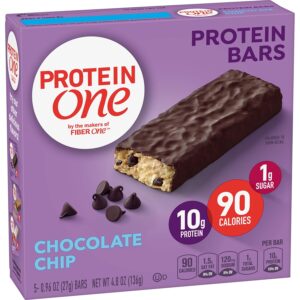 Protein One 90 Calorie Protein Bars, Chocolate Chip, Keto Friendly, 5 Ct, 4.8 oz