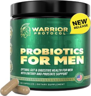 Probiotics for Men with Prebiotics – Men Probiotic Supplement for Digestive Health, Gut Health, Immune Health, Bloating and Prostate Care – Strains Shelf Stable, Gluten & Soy Free 60 capsules. Probiotics for Men with Prebiotics – Men Probiotic Supplement for Digestive Health, Gut Health, Immune Health, Bloating and Prostate Care – Strains Shelf Stable, Gluten & Soy Free 60 capsules.