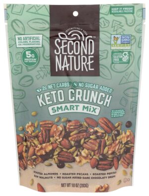 Second Nature Keto Crunch Smart Snack Mix, 10 oz Resealable Pouch, Pack of 1 – Certified Gluten-Free Snack Second Nature Keto Crunch Smart Snack Mix, 10 oz Resealable Pouch, Pack of 1 – Certified Gluten-Free Snack