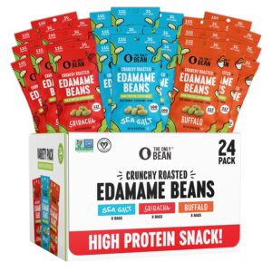 The Only Bean Crunchy Roasted Edamame – Healthy Snacks for Adults and Kids (Variety Pack), Low Carb Keto Snack Food, Vegan Gluten Free High Protein Snacks (11g), Office Snack, 0.9oz 24 pack The Only Bean Crunchy Roasted Edamame – Healthy Snacks for Adults and Kids (Variety Pack), Low Carb Keto Snack Food, Vegan Gluten Free High Protein Snacks (11g), Office Snack, 0.9oz 24 pack