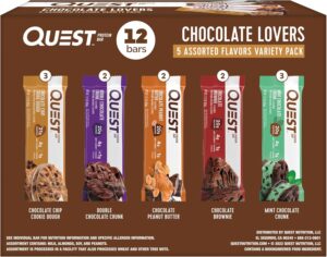Quest Nutrition Chocolate Lovers Variety Pack, High Protein, Low Carb, Gluten Free, Keto Friendly, 12 Count Quest Nutrition Chocolate Lovers Variety Pack, High Protein, Low Carb, Gluten Free, Keto Friendly, 12 Count