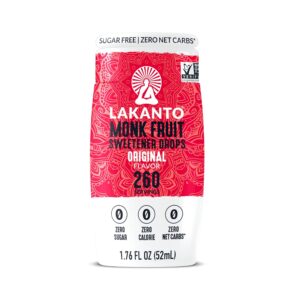Lakanto Liquid Monk Fruit Extract Drops, Erythritol Free Sugar Substitute Sweetener For Tea, Coffee, Water & Smoothies, Sugar Free, Low Calorie, Zero Sugar, Vegan, Keto, Original Flavor, 1.76 Fl Oz Lakanto Liquid Monk Fruit Extract Drops, Erythritol Free Sugar Substitute Sweetener For Tea, Coffee, Water & Smoothies, Sugar Free, Low Calorie, Zero Sugar, Vegan, Keto, Original Flavor, 1.76 Fl Oz