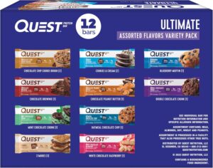 Quest Nutrition Ultimate Variety Pack Protein Bars, High Protein, Low Carb, Gluten Free, Keto Friendly, 12 Count Quest Nutrition Ultimate Variety Pack Protein Bars, High Protein, Low Carb, Gluten Free, Keto Friendly, 12 Count