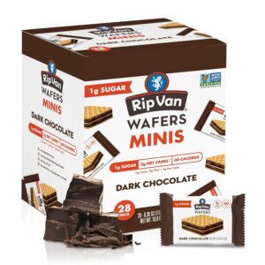 Rip Van Dark Chocolate Mini Wafer Cookies – Healthy Low Sugar Snack – 28 Count Rip Van Dark Chocolate Mini Wafer Cookies – Healthy Low Sugar Snack – 28 Count