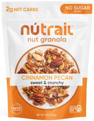 NuTrail Nut Granola Cereal, Cinnamon Pecan, No Sugar Added, Gluten Free, Grain Free, Keto, Low Carb, Healthy Breakfast 8 oz. 1 Count NuTrail Nut Granola Cereal, Cinnamon Pecan, No Sugar Added, Gluten Free, Grain Free, Keto, Low Carb, Healthy Breakfast 8 oz. 1 Count
