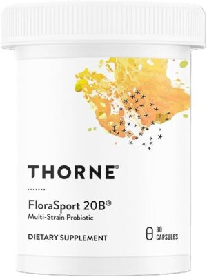 THORNE FloraSport 20B – Probiotic Supplement – Promotes Digestive Support, Gut Health, Immune Function and Occasional Diarrhea or Constipation* – NSF Certified for Sport – 30 Capsules – 30 Servings