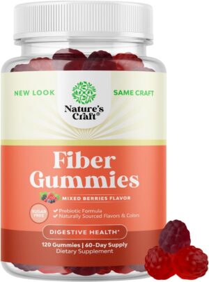Fiber Gummies for Adults – Chicory Root Supplement with Prebiotic Support for Gut & Digestive Health – Soluble Digestion Capsules for Stomach Regulation & Immune Aid – Sugar Free & Vegan – 120 Count Fiber Gummies for Adults – Chicory Root Supplement with Prebiotic Support for Gut & Digestive Health – Soluble Digestion Capsules for Stomach Regulation & Immune Aid – Sugar Free & Vegan – 120 Count