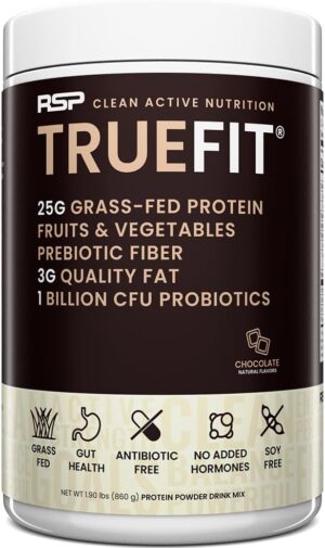 TrueFit Gut Healthy Protein Powder, Grass-Fed Whey Meal Replacement Shake with Prebiotics, Probiotics, & Organic Superfoods, Keto Friendly, Gluten Free TrueFit Gut Healthy Protein Powder, Grass-Fed Whey Meal Replacement Shake with Prebiotics, Probiotics, & Organic Superfoods, Keto Friendly, Gluten Free