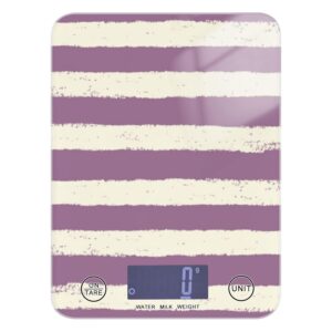 White-Purple Horizontal Stripes Espresso Portable Food Scale Digital 11lb/0.18oz, 5kg/5g Digital Scale with 4 Unit for Keto Baking Baking (Batteries not Included) White-Purple Horizontal Stripes Espresso Portable Food Scale Digital 11lb/0.18oz, 5kg/5g Digital Scale with 4 Unit for Keto Baking Baking (Batteries not Included)