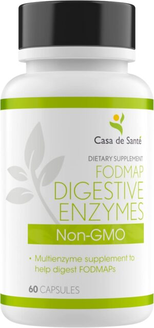 FODMAP Digestive Enzymes Certified| No High FODMAP inulin| FODMAP Keto Carnivore Intolerance Support| 18 Multi Enzyme Amylase Bromelain Lipase Lactase Protease Papain Alpha galactosidase & More No GMO
