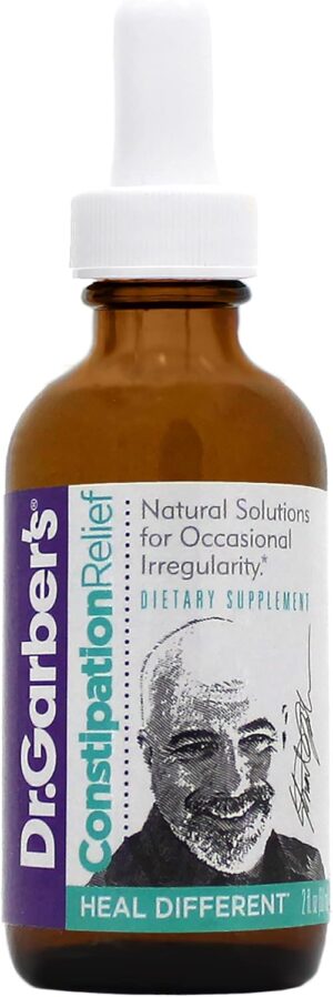 Dr. Garber’s Natural Solutions Constipation Relief Oral Drops – Gemmotherapy Liquid Supplement for Gas, Constipation & Bloating Relief, Regulates Bowel Function & Improves Digestive Health – 60ml