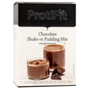 PROTIFIT – High Protein Pudding/Shake Mix, 15g Protein, Low Calorie, Low Fat, Low Carb, Aspartame Free, Idea Protein Compatible, Meal Replacement, 7 Servings Per Box (Chocolate)