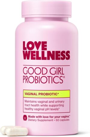 Love Wellness Good Girl Probiotics | Women’s Vaginal Health Supplement | Vaginal Probiotics for Women pH Balance & Urinary Tract Health | Support Vaginal Odor & Flora | 60 Count