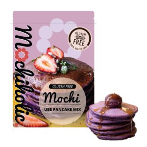 Mochiholic Gluten Free Ube Mochi Pancake Mix – 12 Ounce | Healthy Snack, Low Calories | Made with Organic Ingredients and Essential Nutrients | Healthy Breakfast Food – 1 Pack