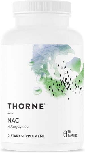 THORNE NAC – N-Acetylcysteine – 500mg – Supports Respiratory Health and Immune Function*; Promotes Liver and Kidney Detox – 90 Capsules