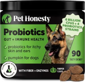 Probiotics for Dogs for Occasional Diarrhea & Bowel Support, Digestive Enzymes with Prebiotics for Gut Health for Dogs, Immunity Health & Itch Relief (Pumpkin 90 ct) Probiotics for Dogs for Occasional Diarrhea & Bowel Support, Digestive Enzymes with Prebiotics for Gut Health for Dogs, Immunity Health & Itch Relief (Pumpkin 90 ct)