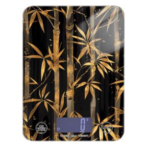 Black and Gold Chinese food weighing food scale for kitchen essentials 11lb/0.18oz, 5kg/5g kitchen scales digital weight with 4 unit for Baking Keto Dieting (Batteries not