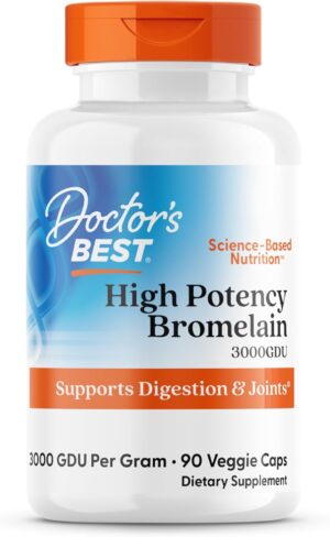 Doctor’s Best 3000 GDU Bromelain Proteolytic Digestive Enzymes Supplements, Supports Healthy Digestion, Joint Health, Nutrient Absorption, 500 mg,Capsule, 90 Count(Pack of 1) Doctor’s Best 3000 GDU Bromelain Proteolytic Digestive Enzymes Supplements, Supports Healthy Digestion, Joint Health, Nutrient Absorption, 500 mg,Capsule, 90 Count(Pack of 1)