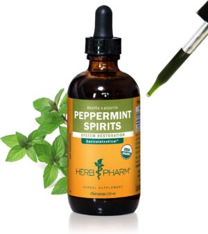 Herb Pharm Certified Organic Peppermint Spirits Liquid Extract Digestive Support Blend – 4 Ounce (DPEP04)