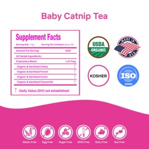Secrets Of Tea Baby Catnip Sleepy Time Tea – Organic Relaxing Herbal Blend for Babies and Newborns, Gentle and Caffeine-Free – 20 Tea Bags (1 Pack) Secrets Of Tea Baby Catnip Sleepy Time Tea – Organic Relaxing Herbal Blend for Babies and Newborns, Gentle and Caffeine-Free – 20 Tea Bags (1 Pack)