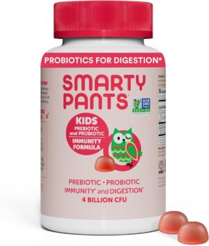 SmartyPants Kids Probiotic & Prebiotic Gummies for Digestive Health: Gut Health Supplement, Clinically Studied Prebiotic for Immune Support, Strawberry, 60 Count (30 Day Supply) SmartyPants Kids Probiotic & Prebiotic Gummies for Digestive Health: Gut Health Supplement, Clinically Studied Prebiotic for Immune Support, Strawberry, 60 Count (30 Day Supply)