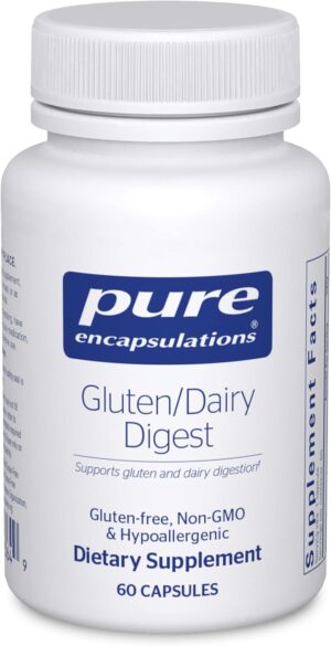 Pure Encapsulations Gluten/Dairy Digest | Unique Mix of Enzymes to Support Healthy Gluten and Dairy Digestion* | 60 Capsules