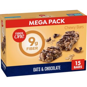 Fiber One Chewy Bars, Oats and Chocolate, Fiber Snacks, Mega Pack, 15 Ct, 21.2 oz Fiber One Chewy Bars, Oats and Chocolate, Fiber Snacks, Mega Pack, 15 Ct, 21.2 oz