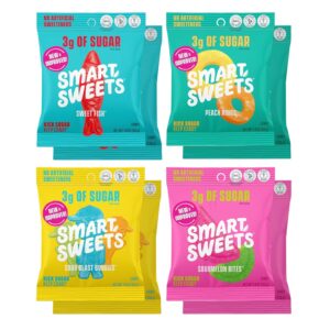 SmartSweets Variety Pack, 1.8oz (Pack of 8), Candy With Low Sugar & Calorie, Healthy Snacks For Kids & Adults – Sweet Fish, Sourmelon Bites, Peach Rings, Sour Blast Buddies SmartSweets Variety Pack, 1.8oz (Pack of 8), Candy With Low Sugar & Calorie, Healthy Snacks For Kids & Adults – Sweet Fish, Sourmelon Bites, Peach Rings, Sour Blast Buddies