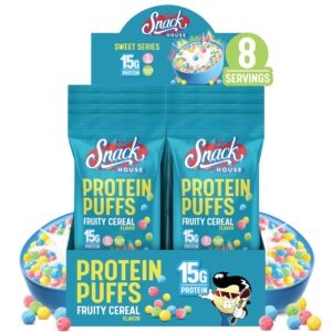 Snack House Sugar Free Keto Cereal, Gluten & Grain Free, Paleo, Diabetic, Ketogenic Diet Friendly Protein Breakfast, Low Carb Snack (8 Pack, Fruity Puffs) Snack House Sugar Free Keto Cereal, Gluten & Grain Free, Paleo, Diabetic, Ketogenic Diet Friendly Protein Breakfast, Low Carb Snack (8 Pack, Fruity Puffs)