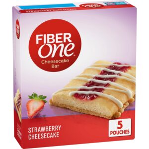 Fiber One Cheesecake Bars, Strawberry Cheesecake, Snack Bars, 6.75 oz, 5 ct Fiber One Cheesecake Bars, Strawberry Cheesecake, Snack Bars, 6.75 oz, 5 ct