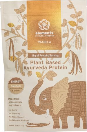 Elements Plant Based Vegan Vanilla Protein Powder – Meal Replacement Shake Made from Pure Organic Yellow Peas & Vanilla Bean Powder – Keto, Dairy Free, Soy Free, Paleo, and Non-GMO – 1lb – 14 Servings