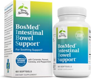 Terry Naturally BosMed Intestinal Bowel Support – Digestive & Intestinal Support Supplement – Bowel Health Supplement – Gut Health Support with Coriander, Fennel, Carraway & Peppermint – 60 Softgels Terry Naturally BosMed Intestinal Bowel Support – Digestive & Intestinal Support Supplement – Bowel Health Supplement – Gut Health Support with Coriander, Fennel, Carraway & Peppermint – 60 Softgels