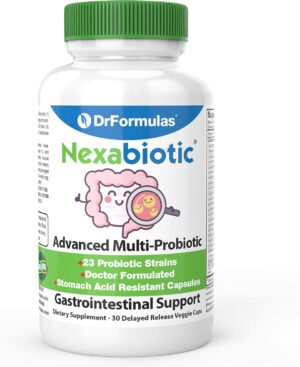 DrFormulas Nexabiotic 23 Multi Probiotic for Women and Men – Dr. formulated with Lactobacillus Acidophilus, Bifidobacterium Infantis, Saccharomyces Boulardii, 17.25 Billion CFUs