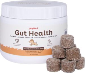 Pupford Gut Health & Immunity Supplement for Puppies and Adult Dogs, Made in The USA, Vet Approved, No Artificial Flavors, Peanut Butter and Jelly, Net Wt. 6.3 oz (180g)